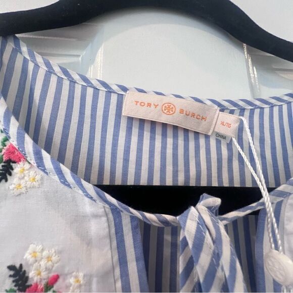 Tory Burch Tunic Caftan Stripes  Beach XL Swim NWT Coverup Dress - Picture 8 of 11